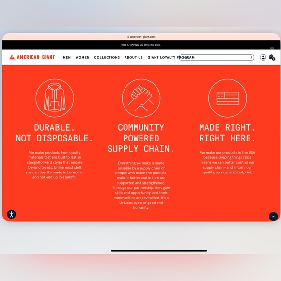 America Giant Slub Crew White Long Sleeved Cotton Shirt - Picture 11 of 11